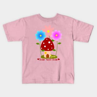 Monarch Caterpillar's Home Sweet Mushroom Home Kids T-Shirt